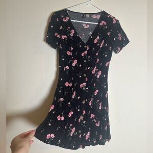Floral Black Dress